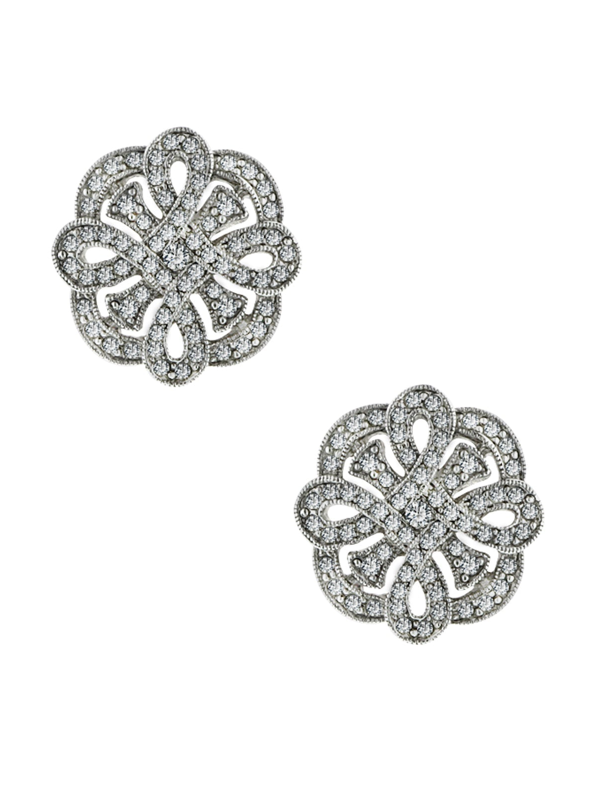 Antiquities Couture Pave Crystal Button Earrings