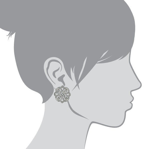 Antiquities Couture Pave Crystal Button Earrings
