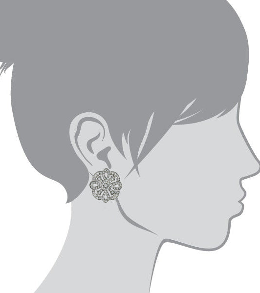 Antiquities Couture Pave Crystal Button Earrings