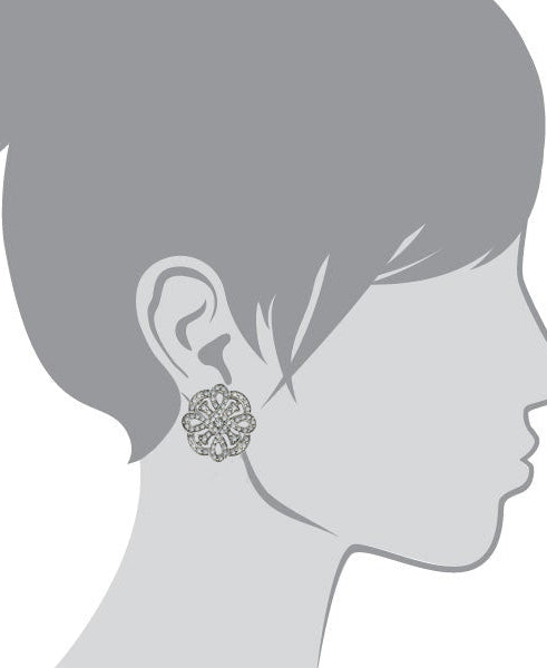 Antiquities Couture Pave Crystal Button Earrings