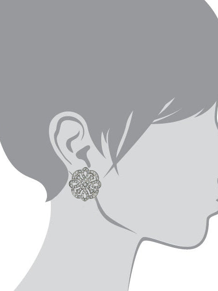 Antiquities Couture Pave Crystal Button Earrings