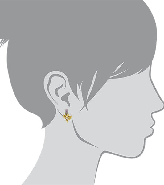 1928 Jewelry Porcelain Rose Bud Earrings