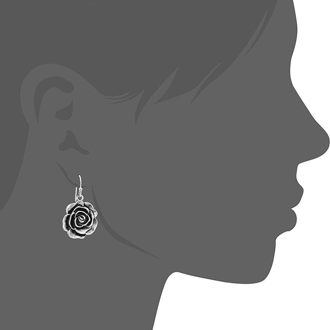 1928 Jewelry Rose Drop Earrings