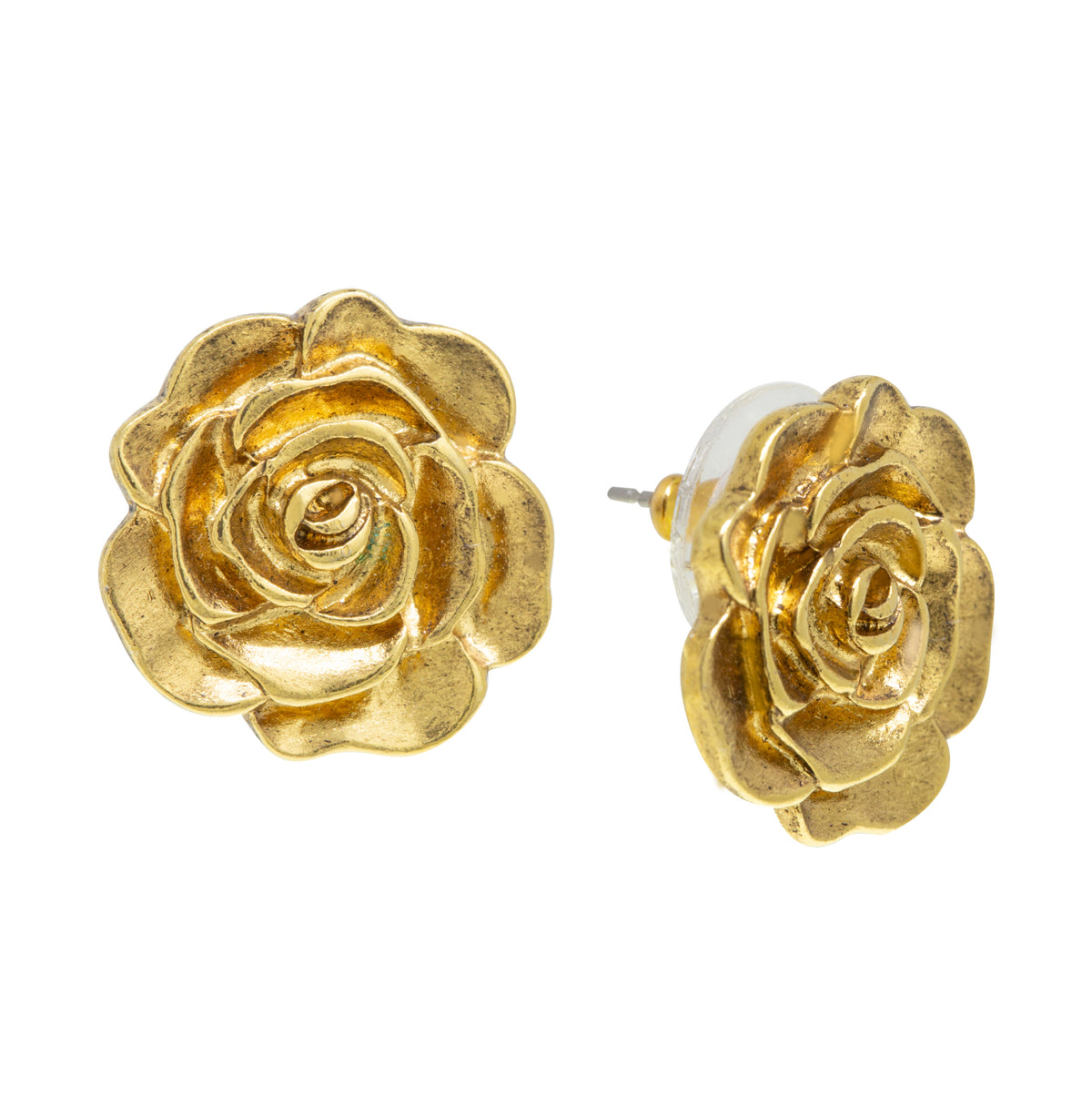 Golden Flower Stud Earrings