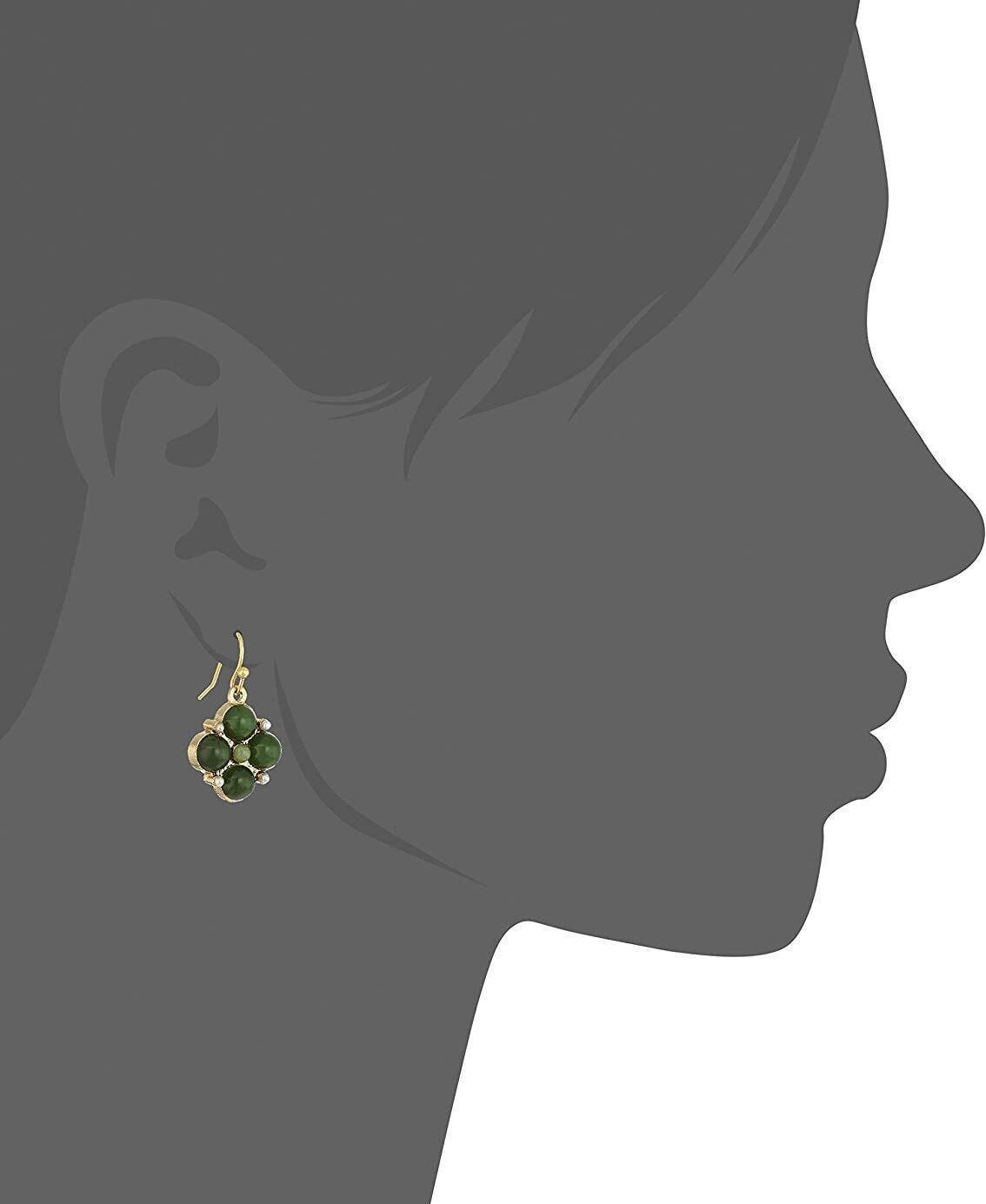 1928 Jewelry Four Round Gemstone Drop Earrings