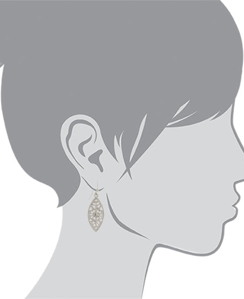 1928 Jewelry Art Deco Inspired Filigree Post Drop Earrings