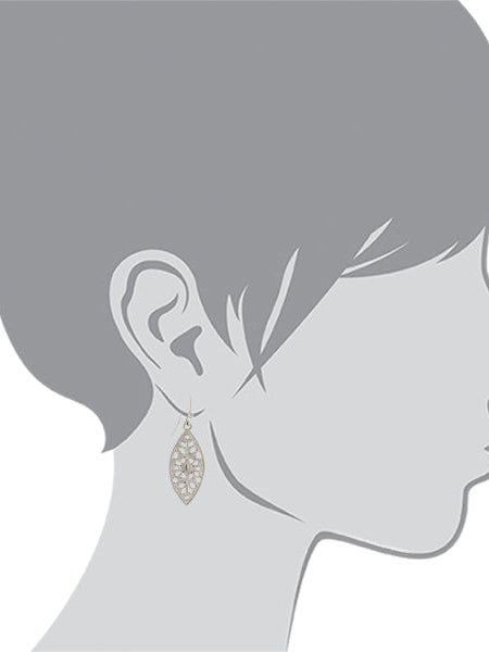 1928 Jewelry Art Deco Inspired Filigree Post Drop Earrings