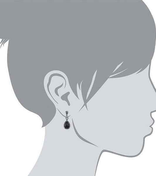 1928 Jewelry Black Victorian Inspired Petite Teardrop Earrings