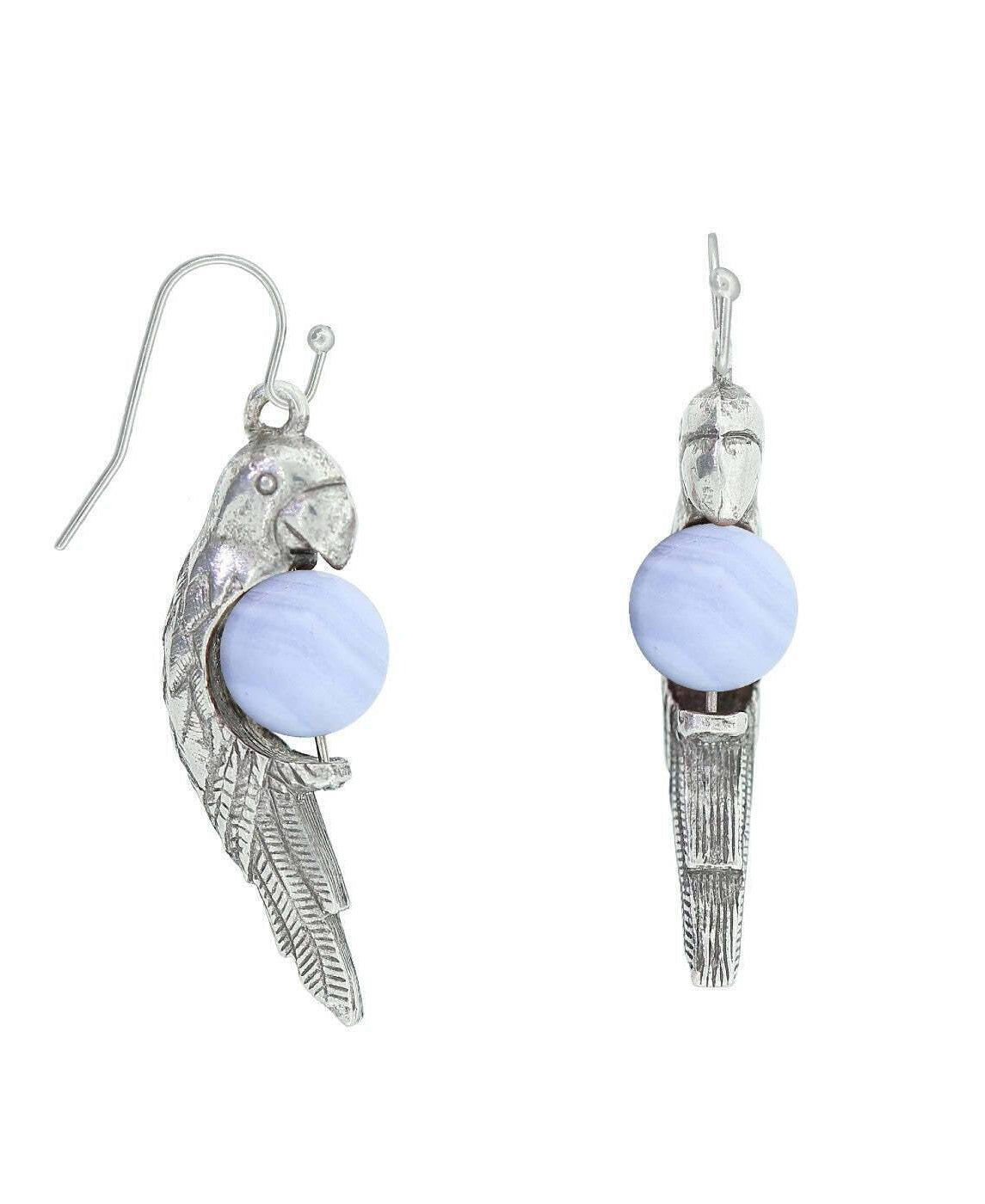 1928 Jewelry Neotropic Exotic Parrot And Gemstone Drop Earrings