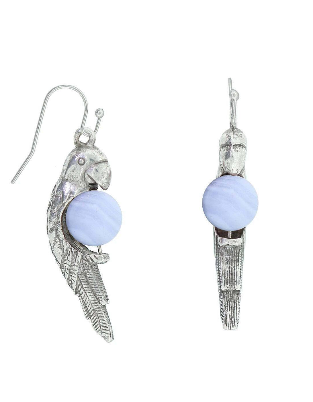 1928 Jewelry Neotropic Exotic Parrot And Gemstone Drop Earrings