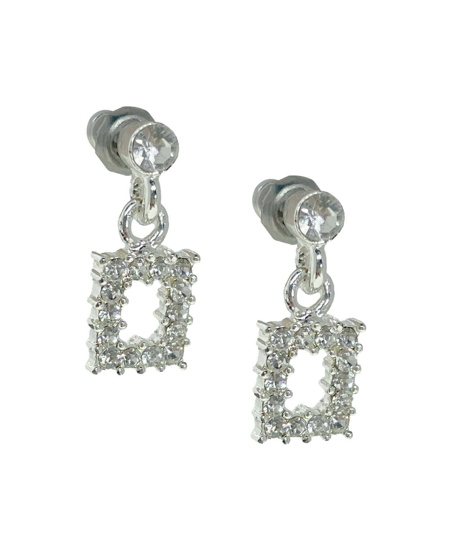 1928 Jewelry Austrian Crystal Rectangular Post Drop Earrings