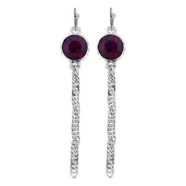 1928 Jewelry Round Euro Crystal Twisted Chain Linear Earrings