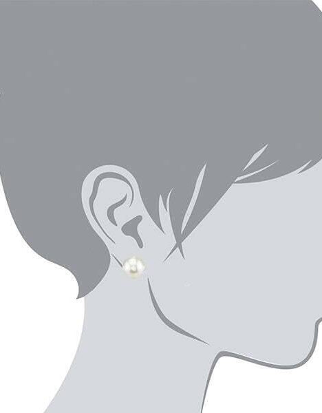 1928 Bridal 12mm Faux Pearl Button Earrings