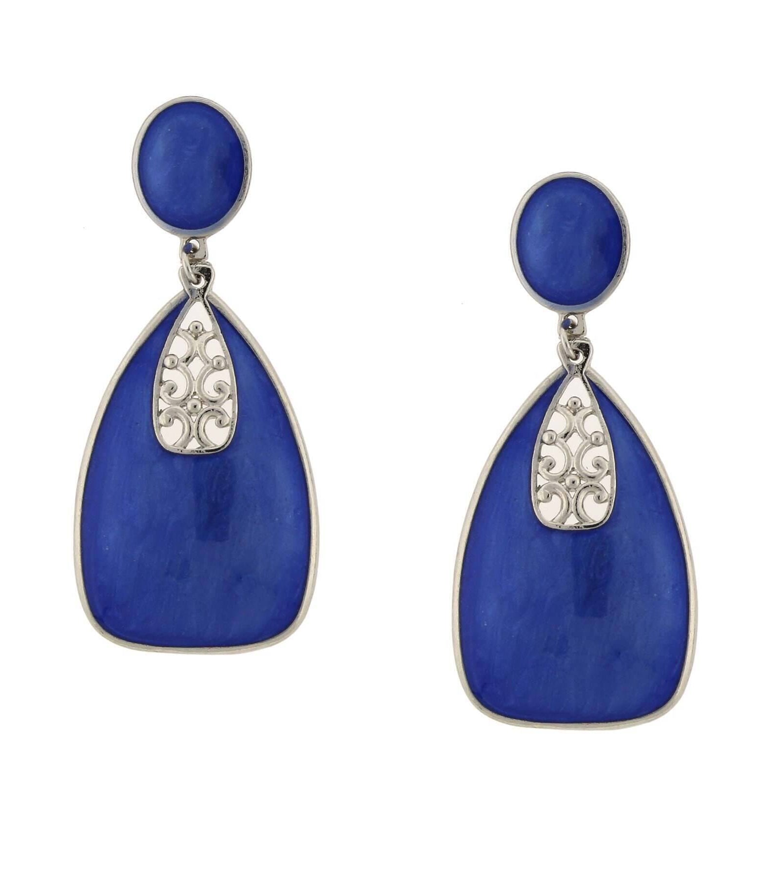 2028 Jewelry Filigree Enamel Statement Drop Earrings