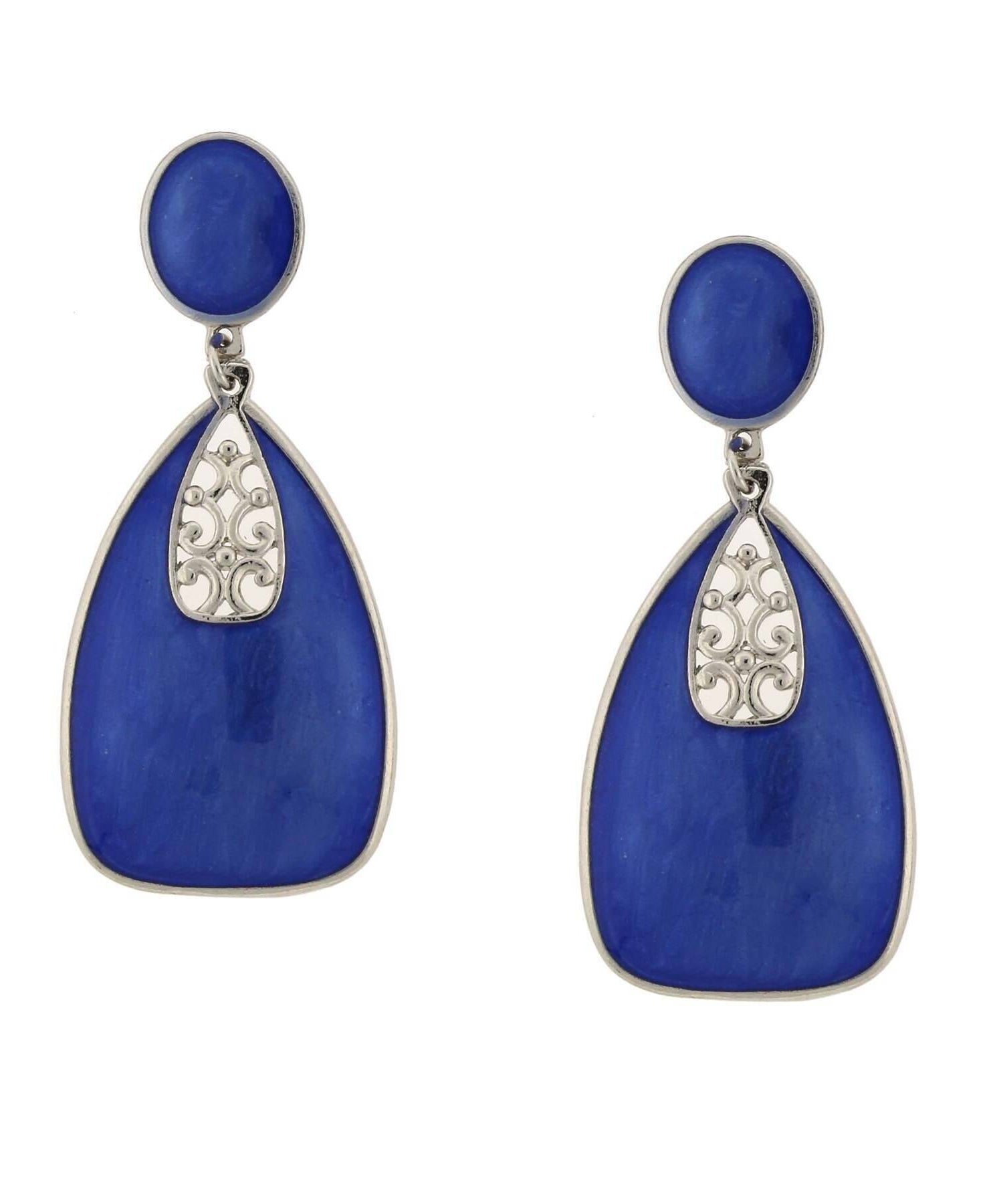 2028 Jewelry Filigree Enamel Statement Drop Earrings