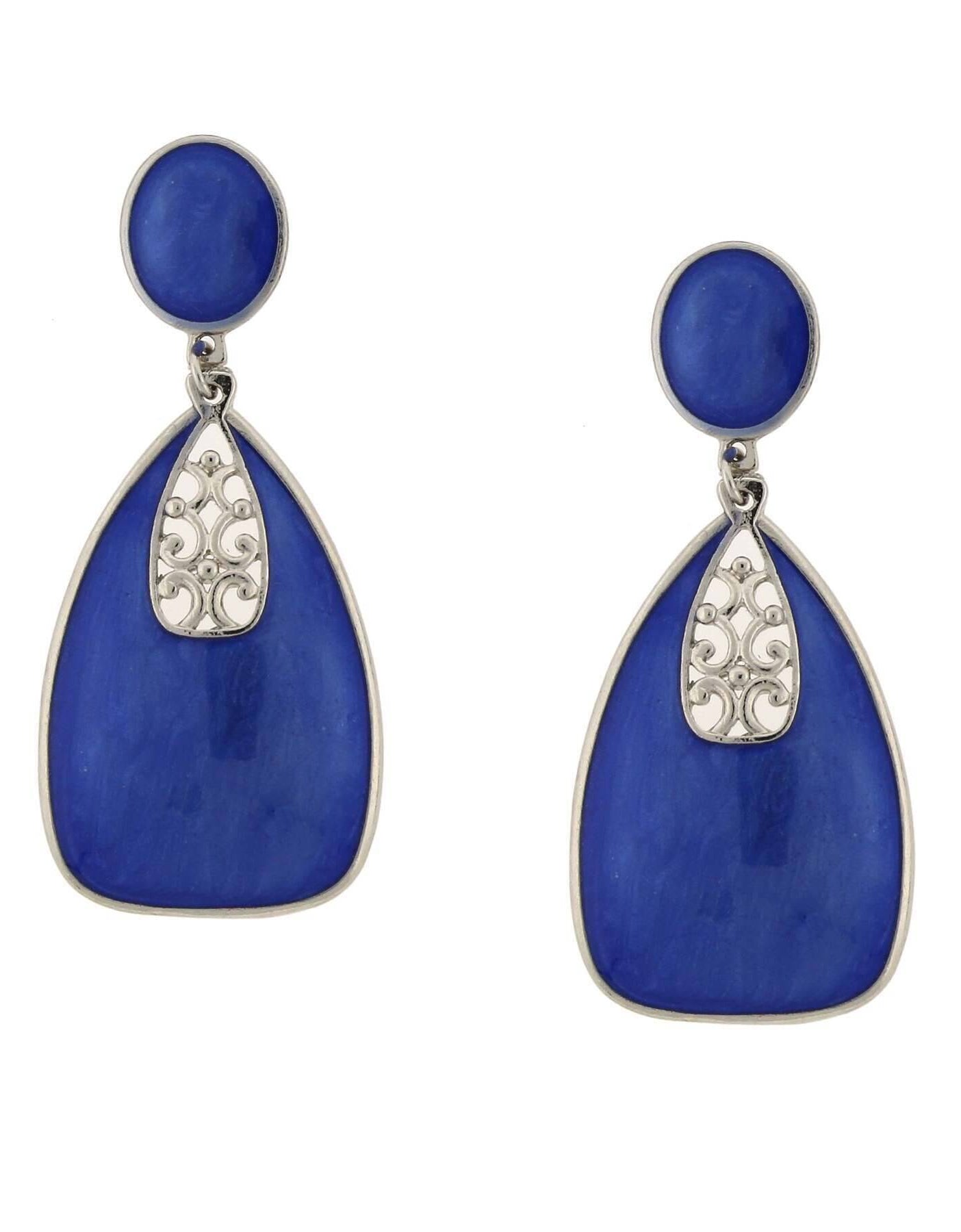 2028 Jewelry Filigree Enamel Statement Drop Earrings