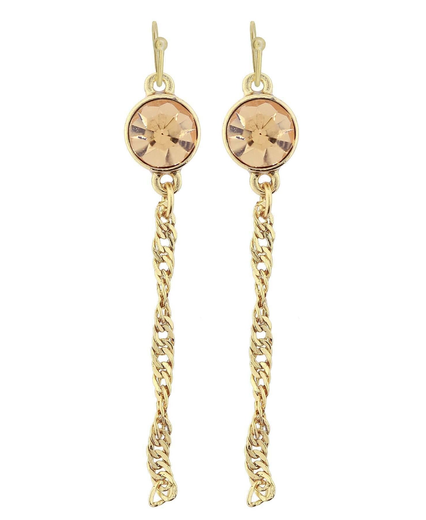 2028 Jewelry Crystal Chain Drop Wire Earrings