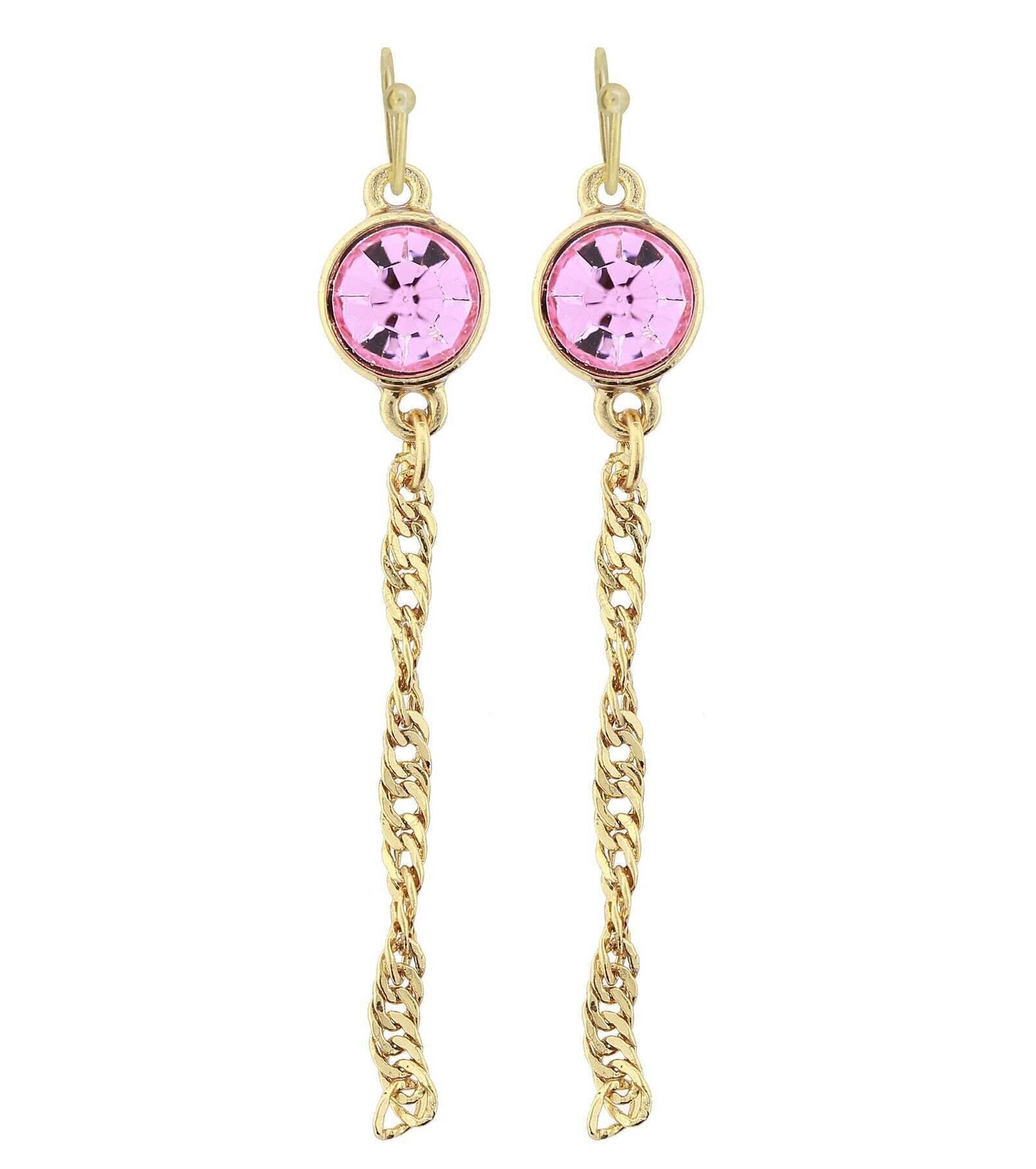 2028 Jewelry Crystal Chain Drop Wire Earrings