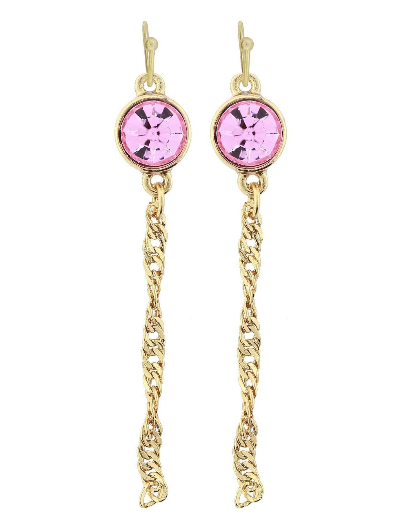 2028 Jewelry Crystal Chain Drop Wire Earrings