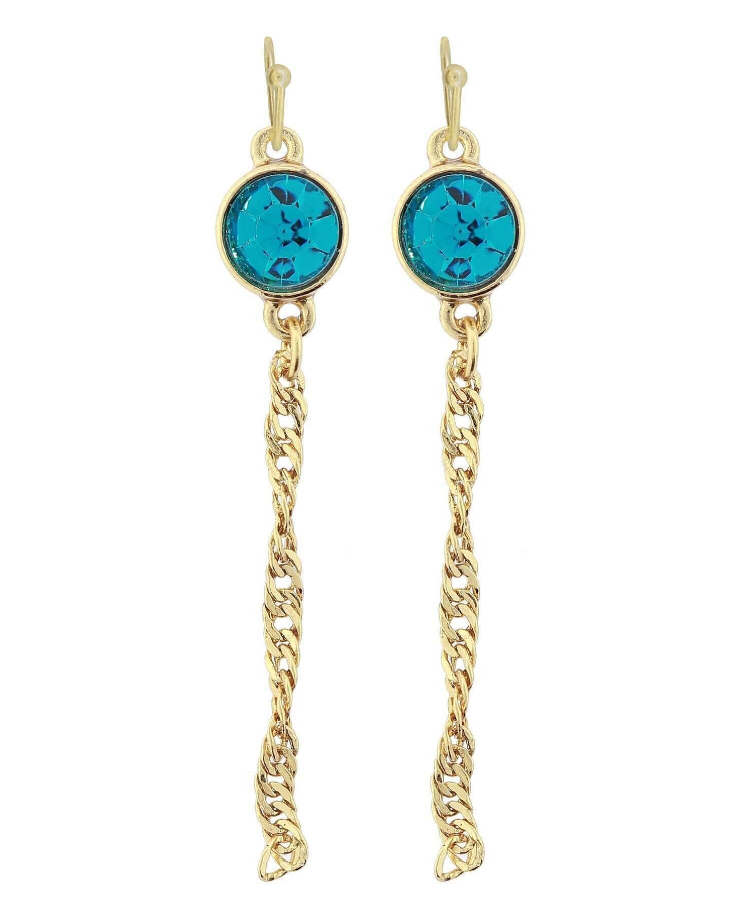 2028 Jewelry Crystal Chain Drop Wire Earrings