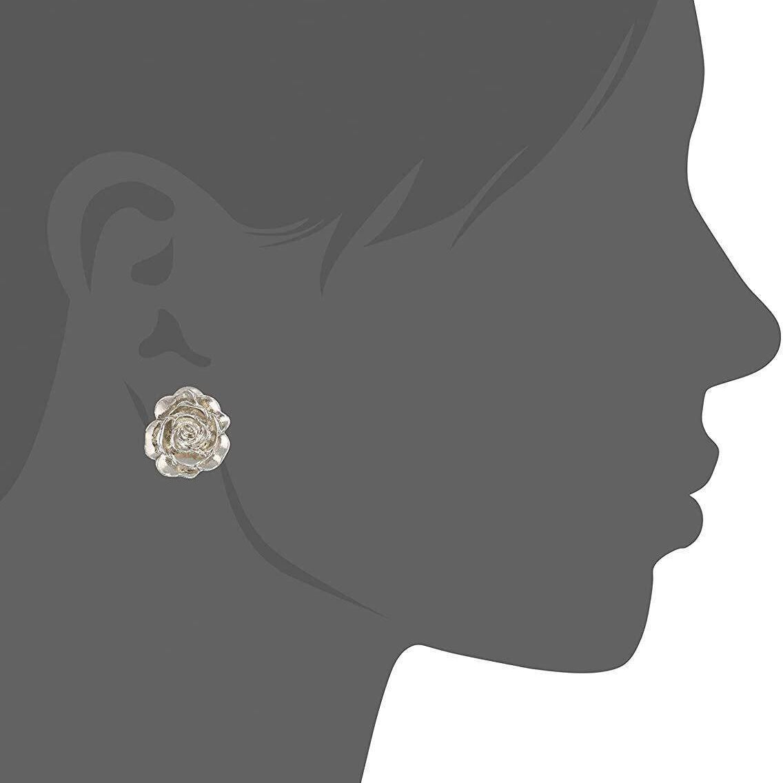 1928 Jewelry Flower Button Clip On Earrings