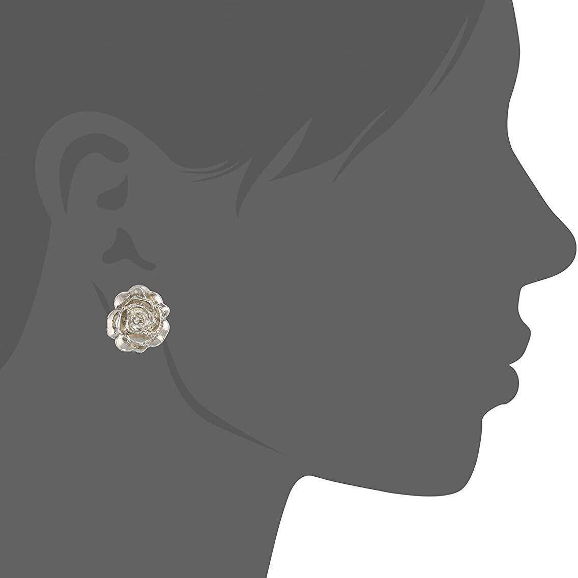 1928 Jewelry Flower Button Clip On Earrings