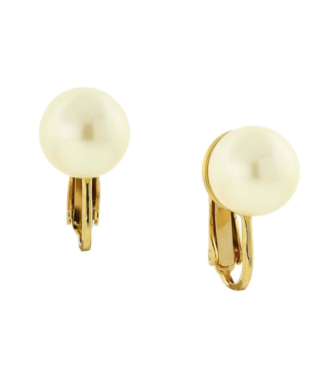 1928 Jewelry Petite Classic Faux Pearl Clip On Earrings