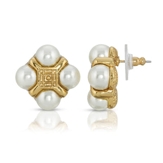 Antiquities Couture Quartet Faux Pearl Button Earrings