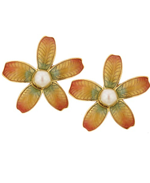 Antiquities Couture Fantasia Fiori Faux Pearl Floral Earrings