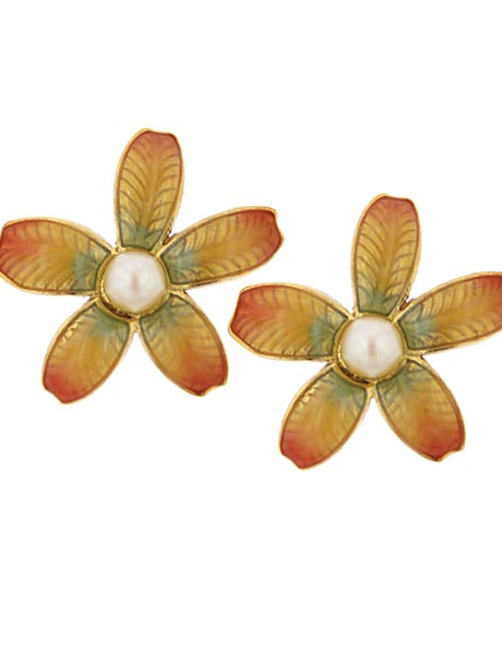 Antiquities Couture Fantasia Fiori Faux Pearl Floral Earrings