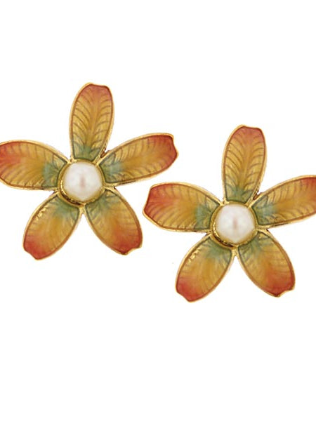 Antiquities Couture Fantasia Fiori Faux Pearl Floral Earrings