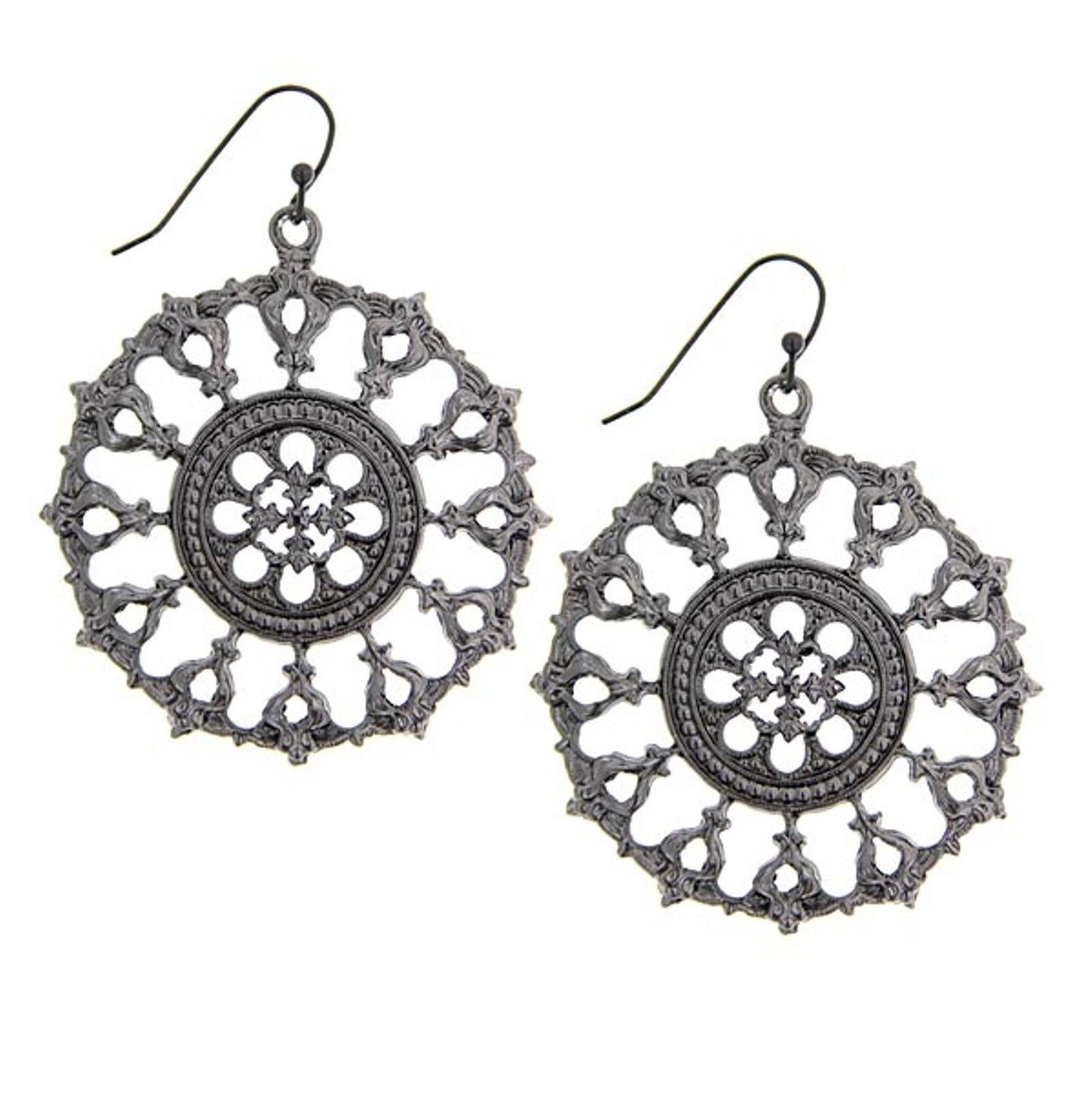 2028 Jewelry Round Black Relic Drop Drop Earrings