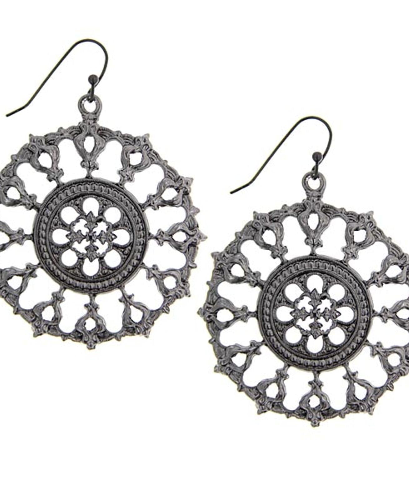 2028 Jewelry Round Black Relic Drop Drop Earrings