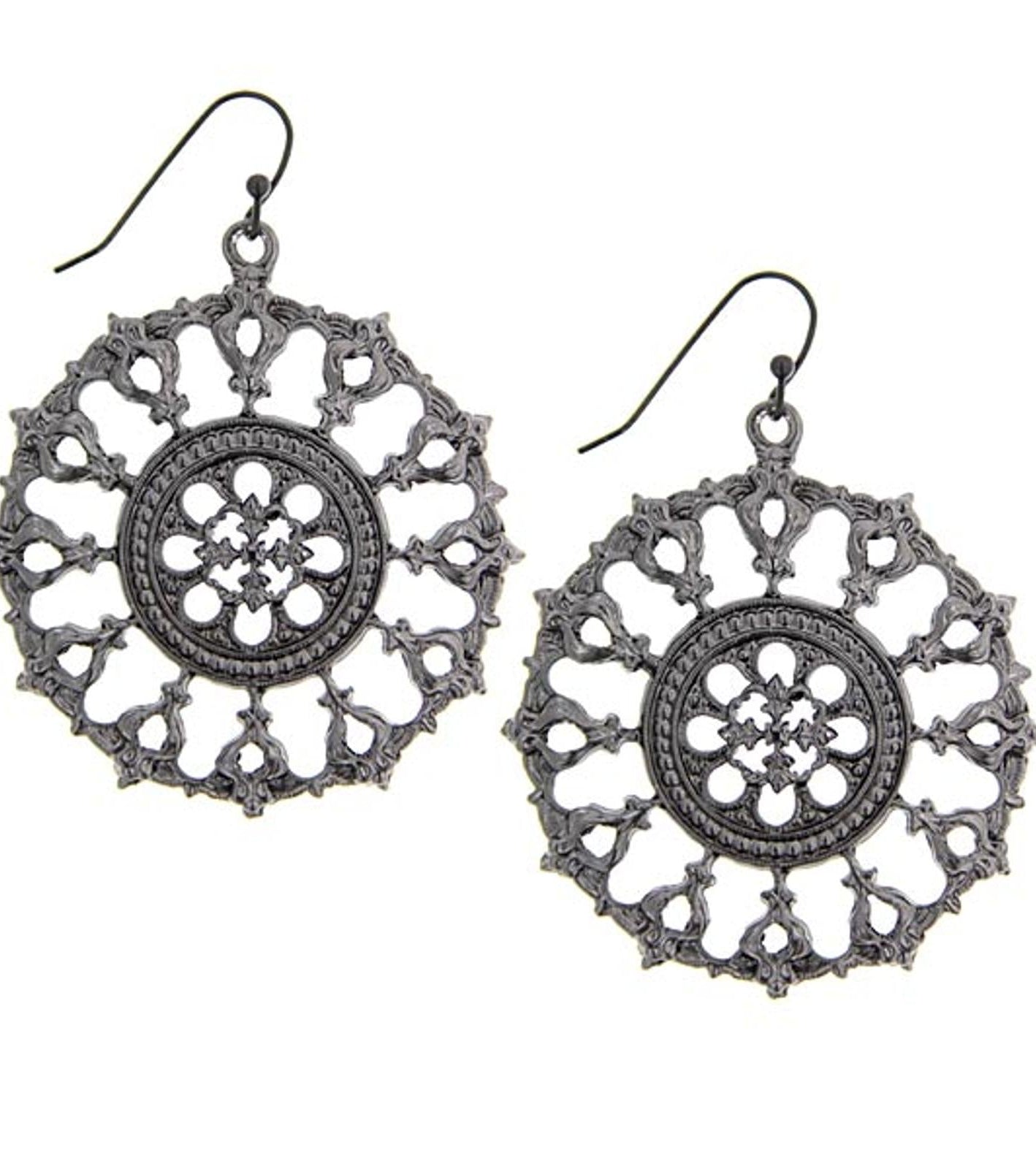 2028 Jewelry Round Black Relic Drop Drop Earrings