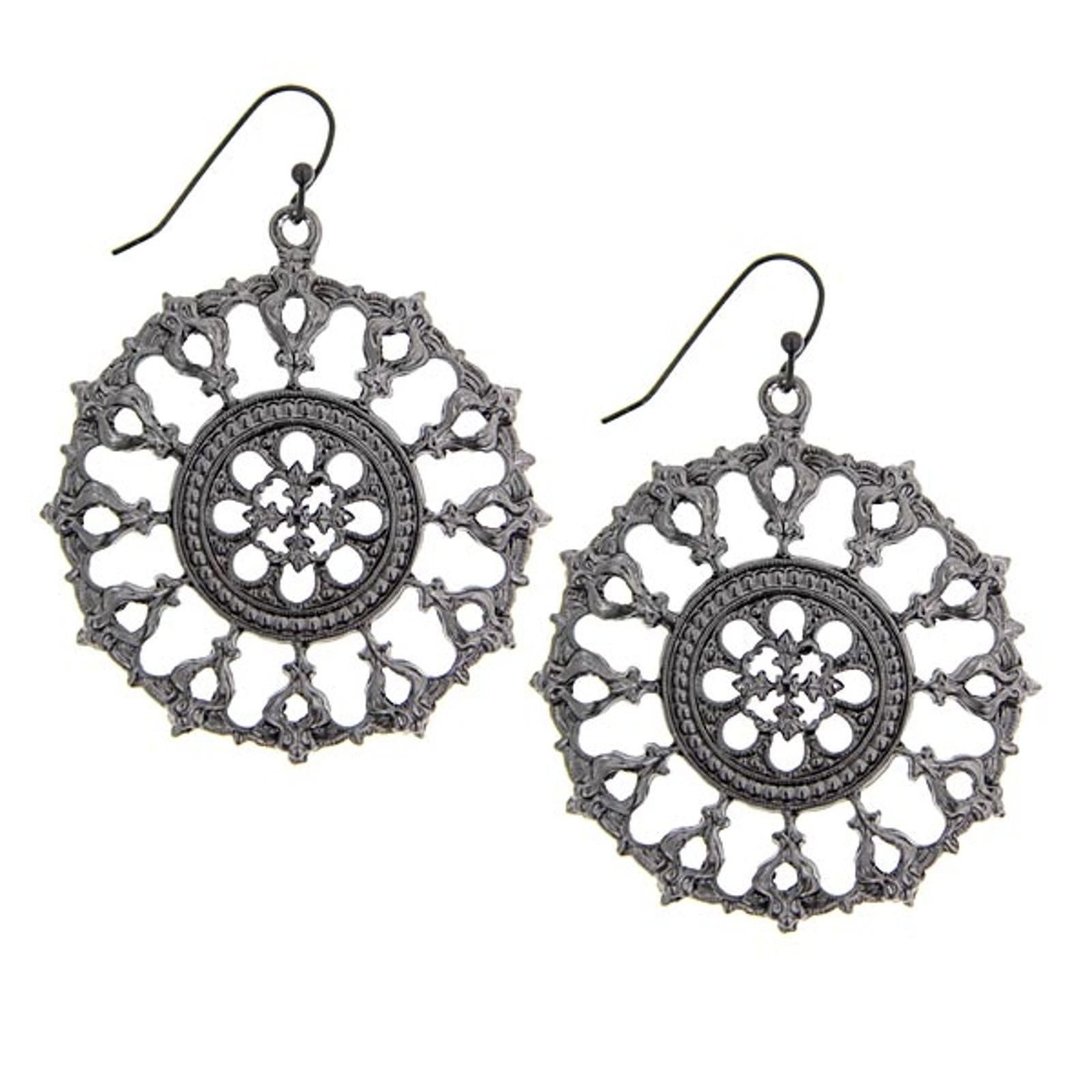 2028 Jewelry Round Black Relic Drop Drop Earrings