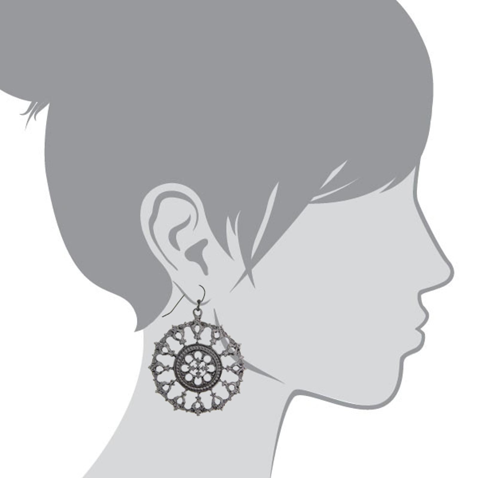 2028 Jewelry Round Black Relic Drop Drop Earrings