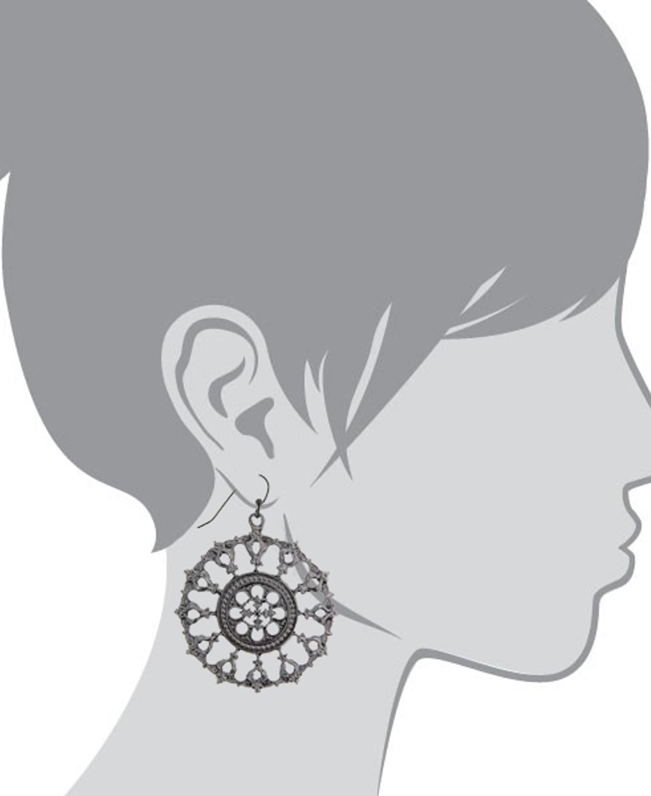 2028 Jewelry Round Black Relic Drop Drop Earrings