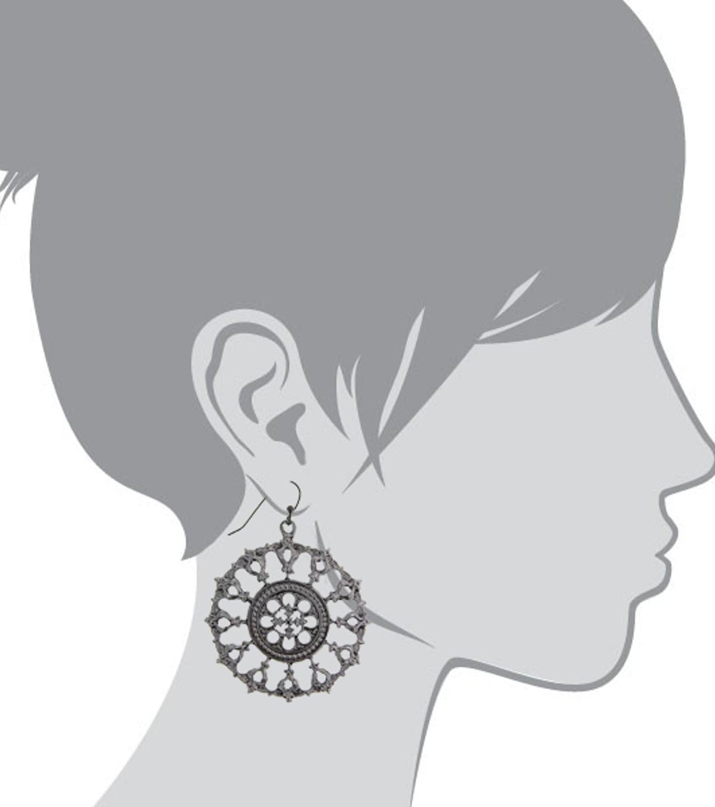 2028 Jewelry Round Black Relic Drop Drop Earrings