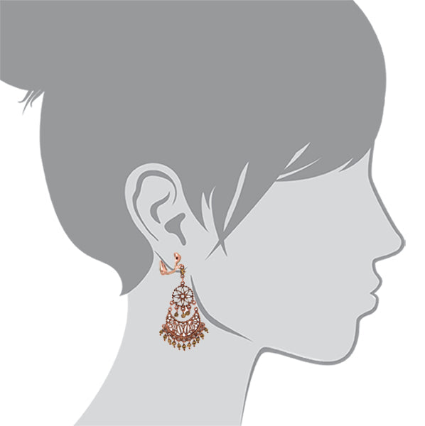 1928 Jewelry Burnt Copper Light Topaz Crystal Chandelier Clip On Earrings