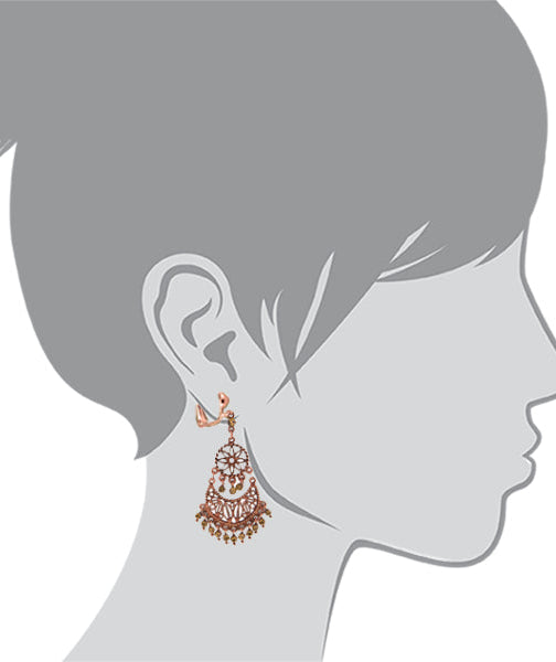 1928 Jewelry Burnt Copper Light Topaz Crystal Chandelier Clip On Earrings