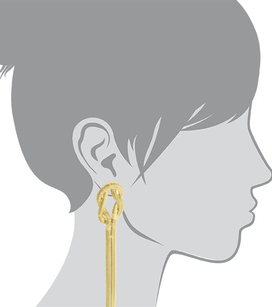 2028 Jewelry Gold Chain Tassel Linear Earrings