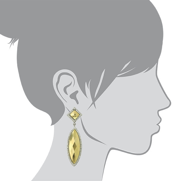 1928 Jewelry Fusion :Lux Stone Large 2 Part Marquise Earrings