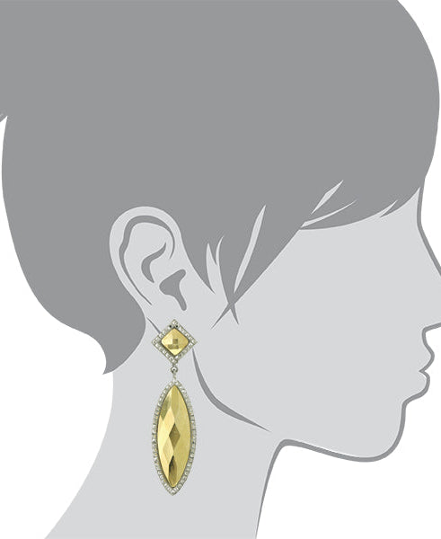 1928 Jewelry Fusion :Lux Stone Large 2 Part Marquise Earrings