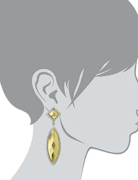 1928 Jewelry Fusion :Lux Stone Large 2 Part Marquise Earrings