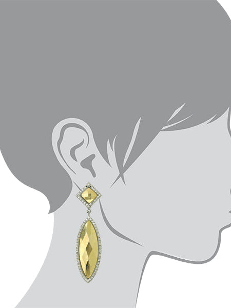 1928 Jewelry Fusion :Lux Stone Large 2 Part Marquise Earrings