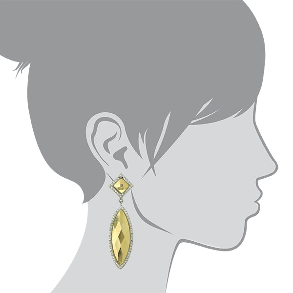 1928 Jewelry Fusion :Lux Stone Large 2 Part Marquise Earrings