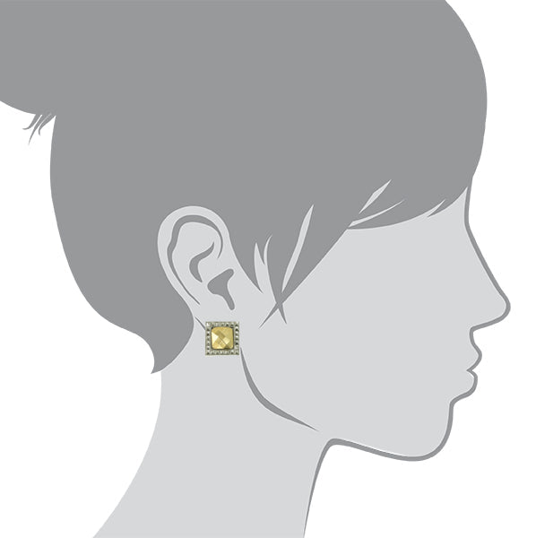 1928 Jewelry Fusion Lux Square Stud Earrings