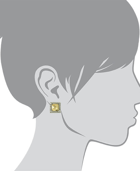 1928 Jewelry Fusion Lux Square Stud Earrings