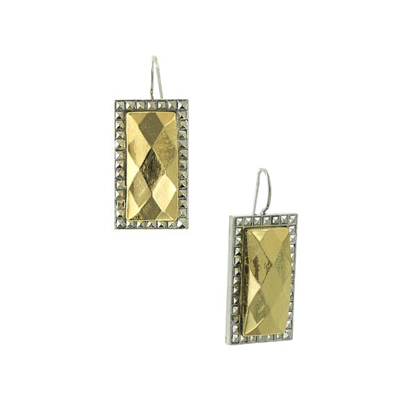 1928 Jewelry Fusion Lux Rectangle Wire Earrings