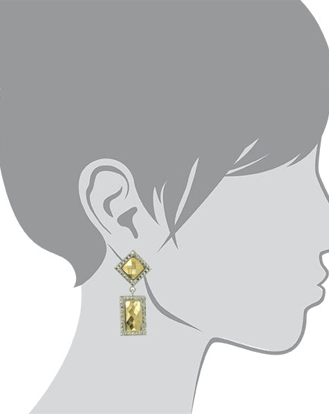 1928 Jewelry Fusion Lux Double Drop Square Earrings